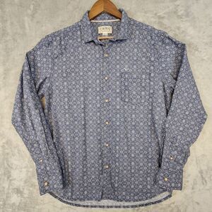 Flying Machine Button Up Shirt Men's XL Blue Medallion Casual‎ Party Date Night